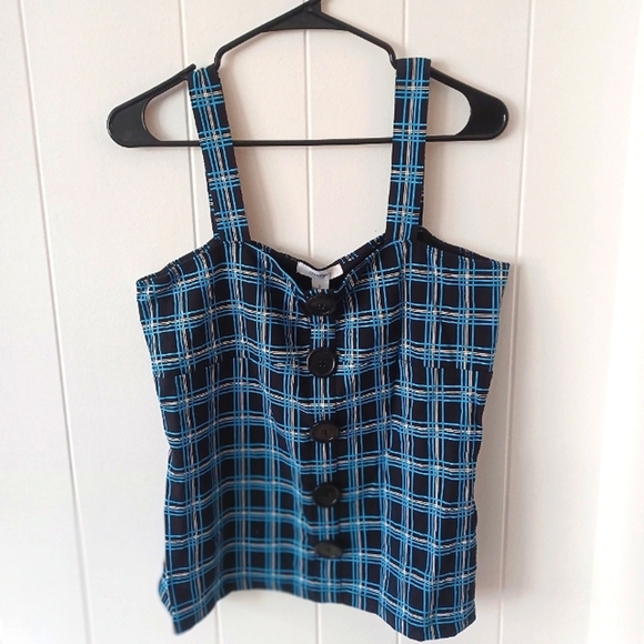 Dress Barn Tops - Dress Barn Black & Blue Plaid Tank Top